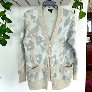 Rag & Bone wool blend cardigan. Camouflage/grey/oatmeal. Size XS.